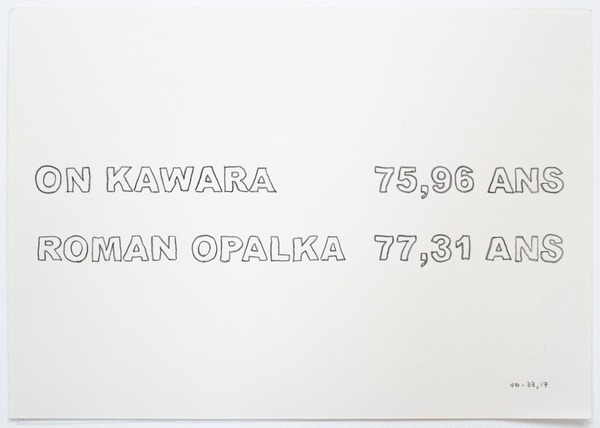 On Kawara 75.96 ans - Roman Opalka 77.31 ans - 2008